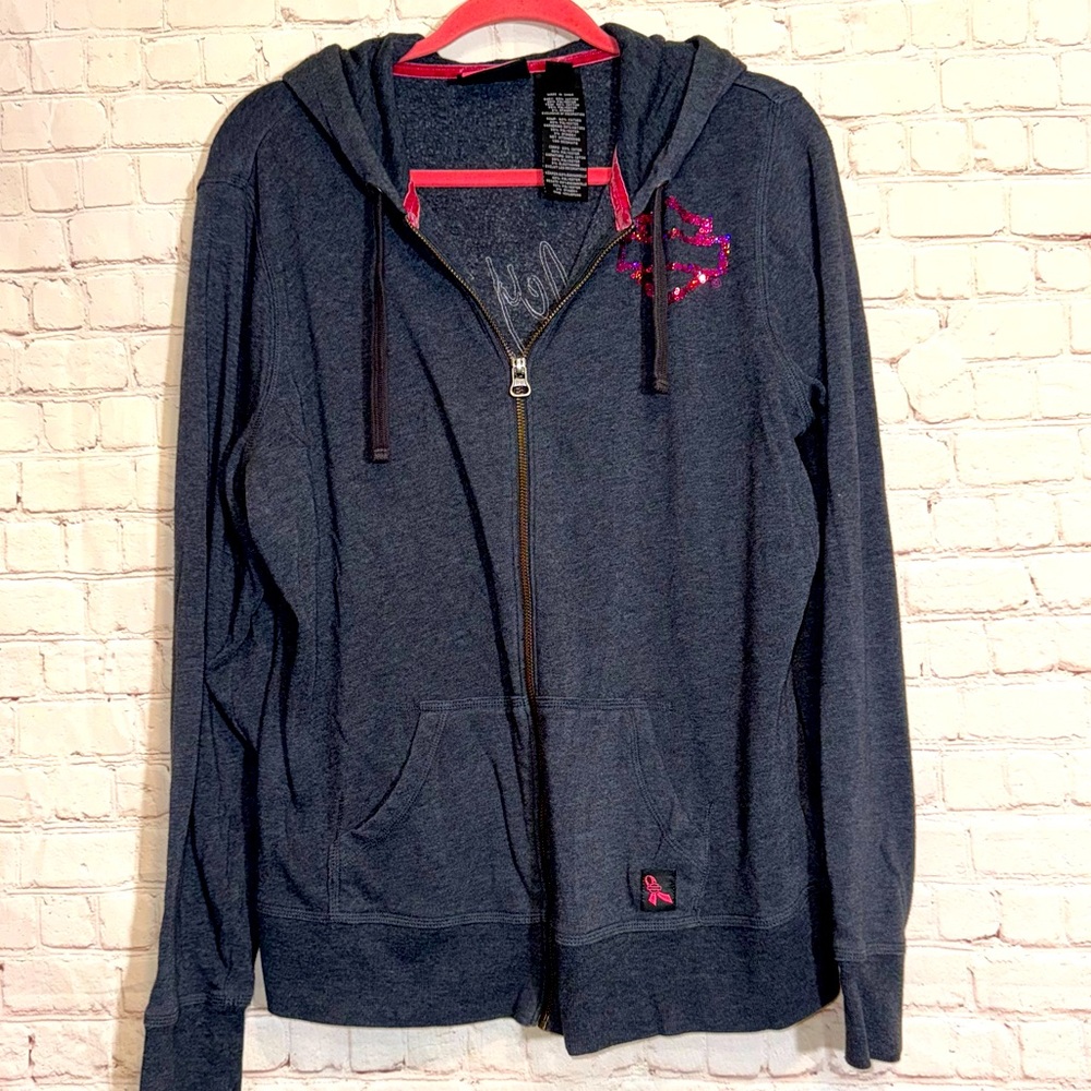 HARLEY DAVIDSON Breast Cancer Awareness Zip Up Hoodie, Size 2Xl